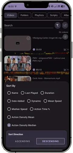 Action density sort