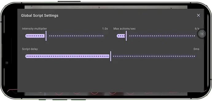 Quick script settings dialog